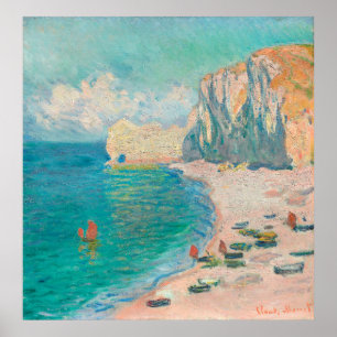 Monet's The Beach and the Falaise d'Amont Poster