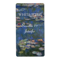 Monet's Water Lilies Wedding Wine Labels