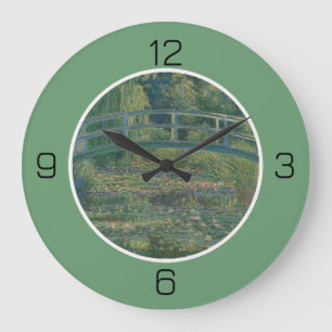 Monet's Water-Lily Pond and Footbridge Party Items Large Clock