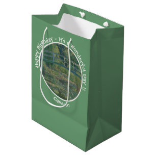 Monet's Water-Lily Pond and Footbridge Party Items Medium Gift Bag