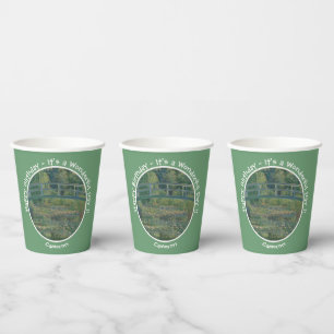 Monet's Water-Lily Pond and Footbridge Party Items Paper Cups