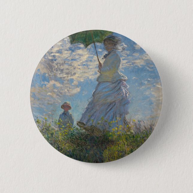 Monet's Woman with a parasol 6 Cm Round Badge (Front)