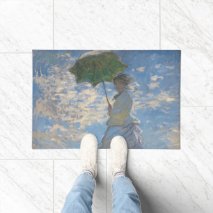 Monet's Woman with Parasol,Impressionist Landscape Doormat