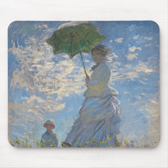 Monet's Woman with Parasol,Impressionist Landscape Mouse Pad (Front)