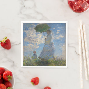 Monet's Woman with Parasol,Impressionist Landscape Napkin