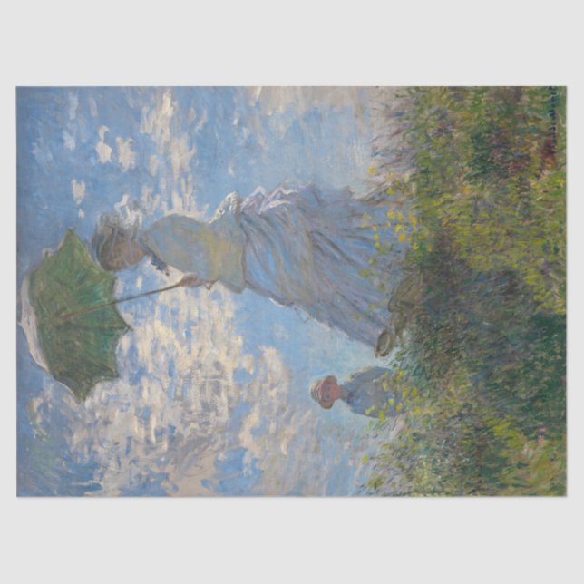 Monet's Woman with Parasol,Impressionist Landscape Tissue Paper (Front)