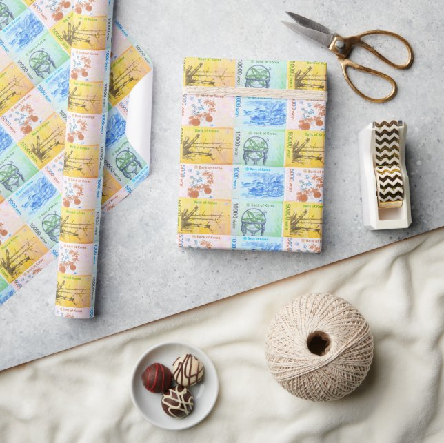  Money 돈 Korean Currency #2 Wrapping Paper (Crafts)