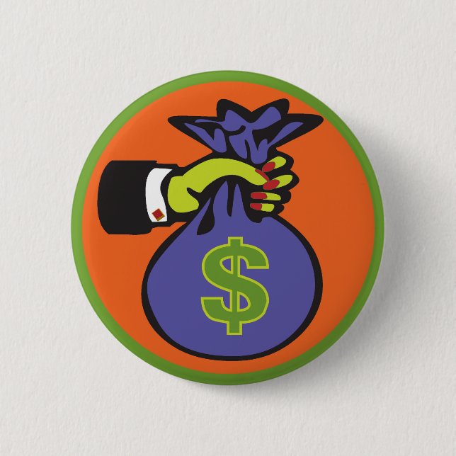 Money 6 Cm Round Badge (Front)