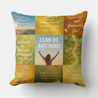 Money affirmation on pillow