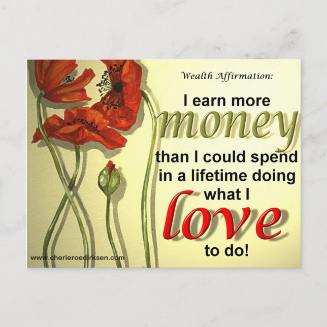 Money Affirmation Postcard (Front)