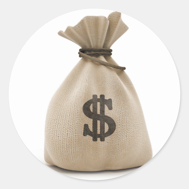 money bag classic round sticker (Front)
