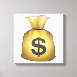 Money Bag - Emoji Canvas Print
