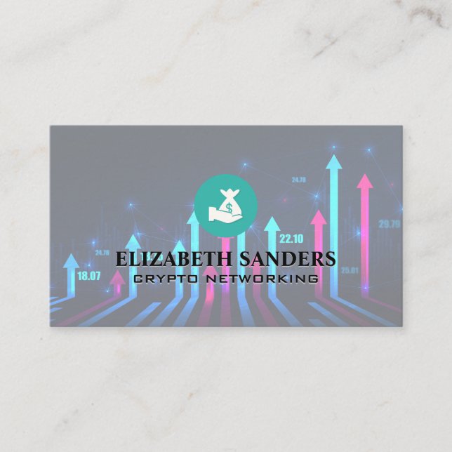 Money Bag | Fin Tech | Charts Business Card (Front)