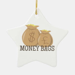 Money Bags Ceramic Ornament