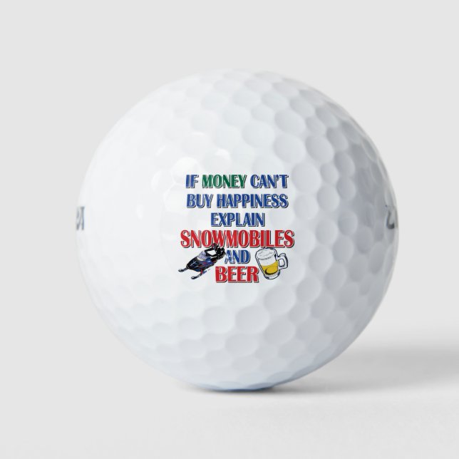 Money-Beer-Snowmobile Golf Balls (Front)