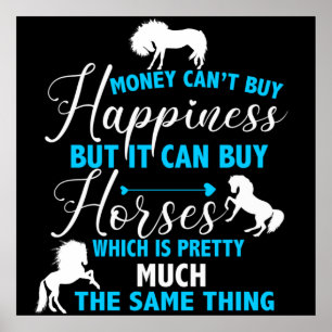 Money Can Buy Horses Blue  Poster
