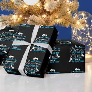 Money Can Buy Horses Blue    Wrapping Paper