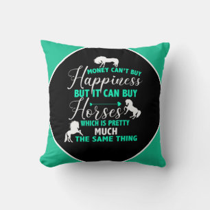 Money Can Buy Horses Mint Green     Cushion