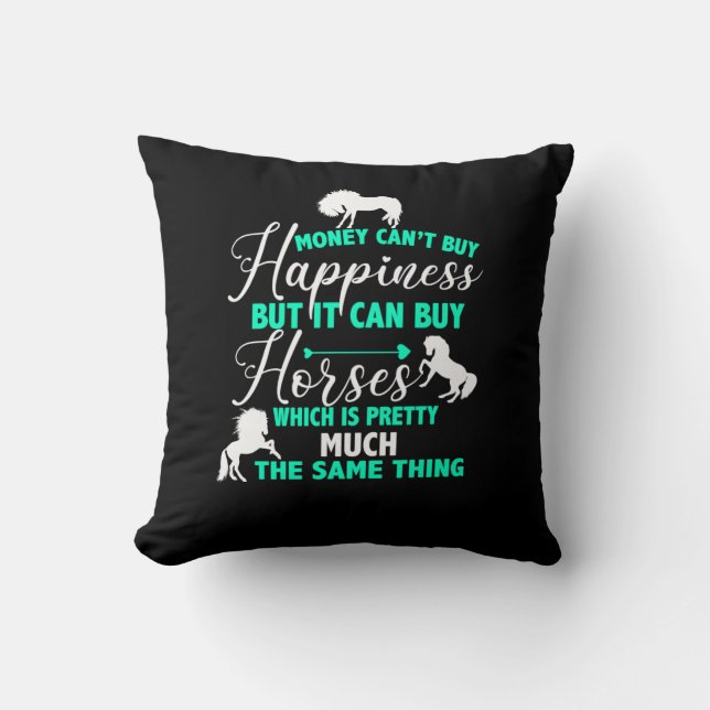 Money Can Buy Horses Mint Green     Cushion (Front)