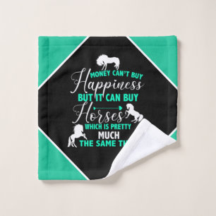 Money Can Buy Horses Mint Green Wash Cloth