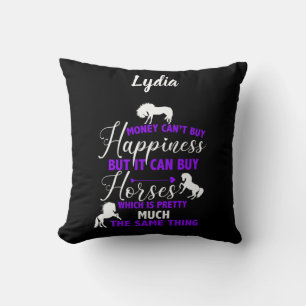 Money Can Buy Horses Purple Personalised    Cushion