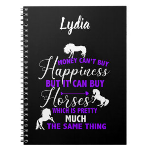 Money Can Buy Horses Purple Personalised Notebook