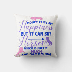 Money Can Buy Horses Purple Pink   Cushion