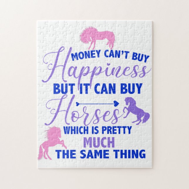 Money Can Buy Horses Purple Pink   Jigsaw Puzzle (Vertical)