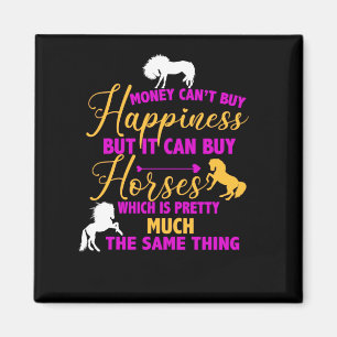 Money Can Buy Horses Purple Yellow Magnet