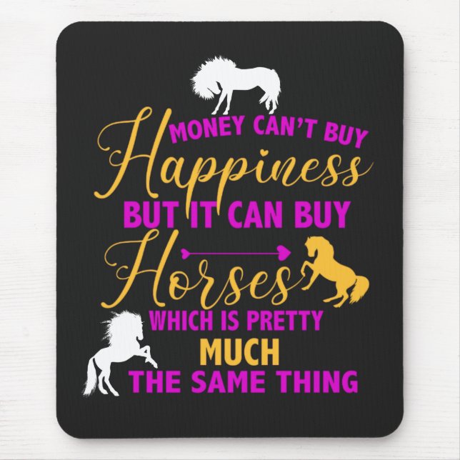 Money Can Buy Horses Purple Yellow  Mouse Pad (Front)