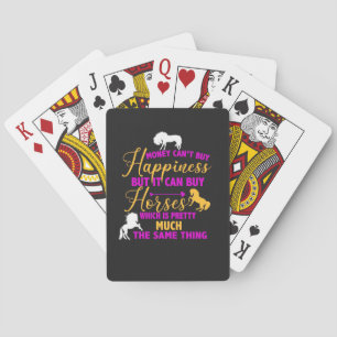 Money Can Buy Horses Purple Yellow  Playing Cards