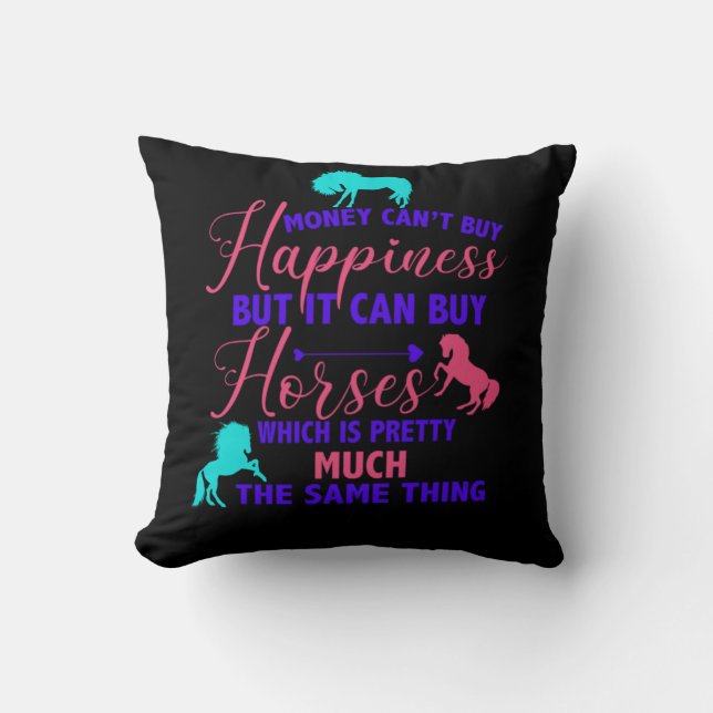 Money Can Buy Horses Tri-Colour   Cushion (Front)