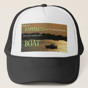 Money Can't Buy Happiness Boat On the Harbour Trucker Hat