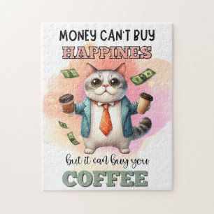 Money Can't Buy Happiness Funny Cat Lover Gift Jigsaw Puzzle