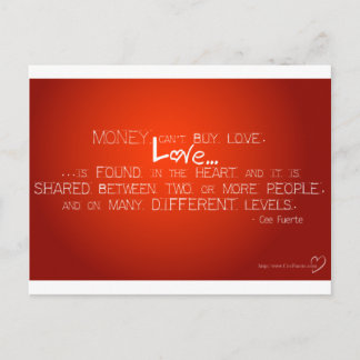 Money Can't Buy Love Postcard