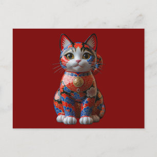 Money cat holiday postcard