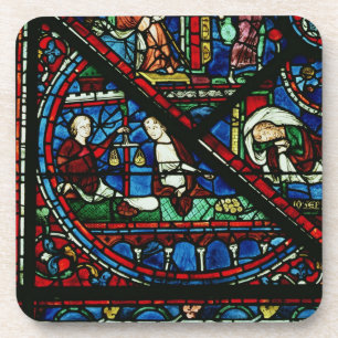 Money Changers in the Temple, detail from a window Coaster