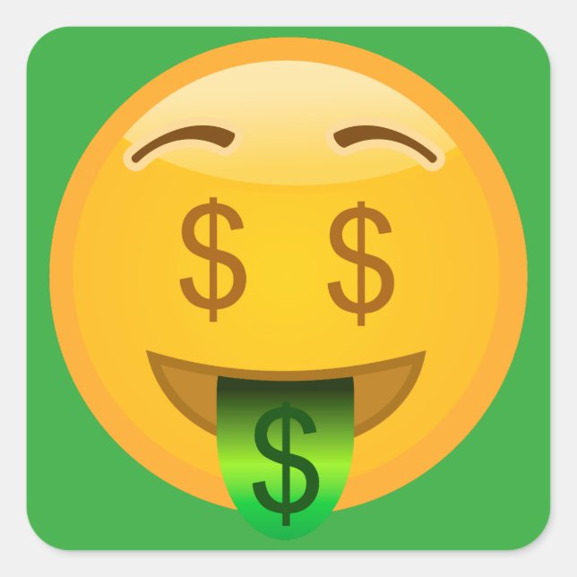 Money Emoji Square Sticker (Front)