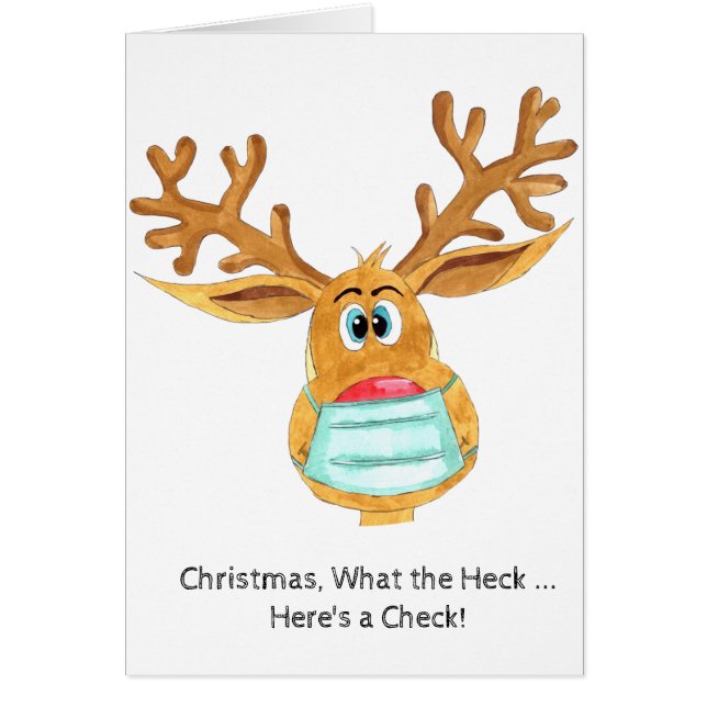 Money Enclosed Gift Card Rudolph Masked Reindeer (Front)