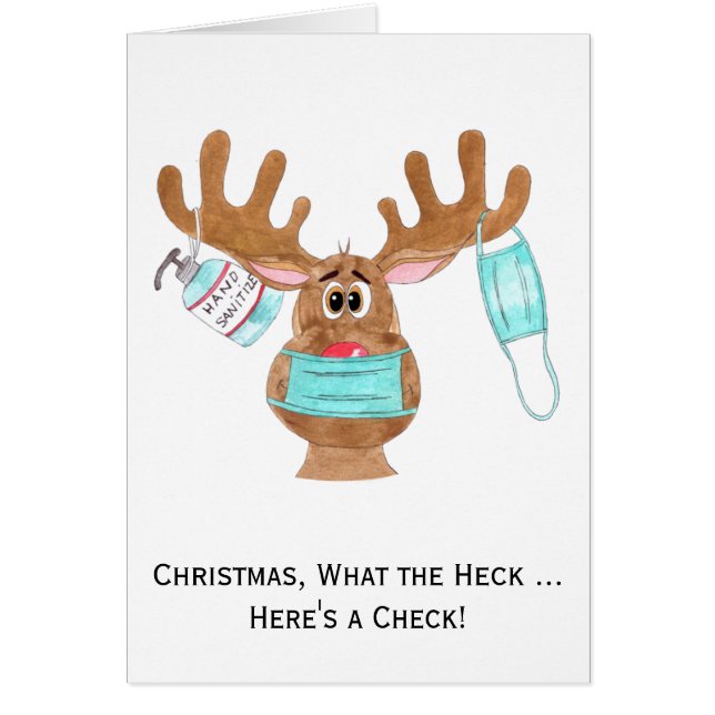 Money Enclosed Gift Card Rudolph Masked Reindeer (Front)