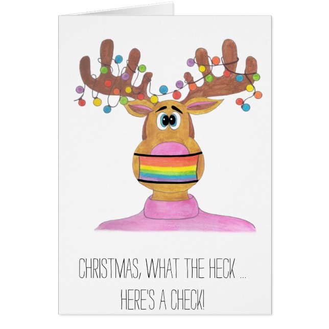 Money Enclosed Gift LGBT Rudolph Masked Reindeer (Front)