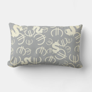 Money Euro Dollar Pattern Throw Pillow Cushion