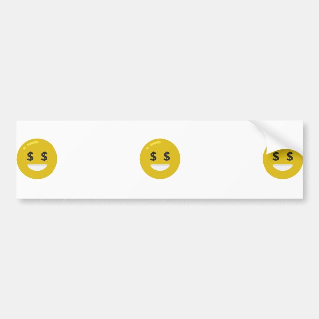money eye emoji bumper sticker (Front)