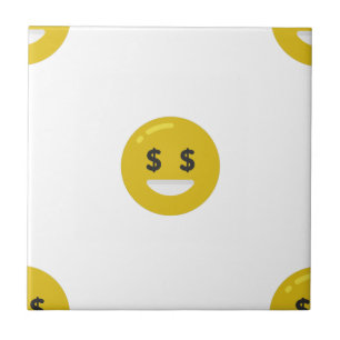 money eye emoji ceramic tile