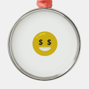 money eye emoji metal ornament