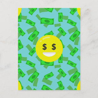 money eyed emoji postcard