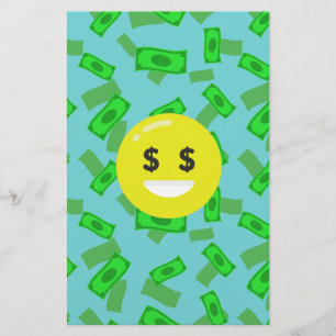 money eyed emoji stationery
