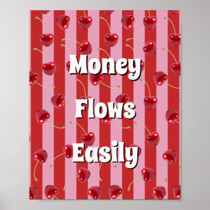 Money Flows Easily Money Affirmation Manifestation Poster