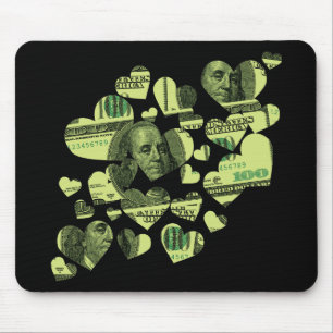Money Hearts Mouse Pad