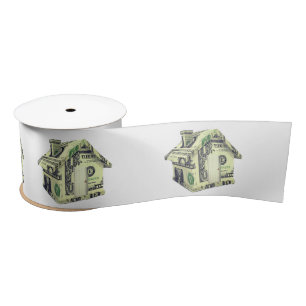 Money House with Door Satin Ribbon